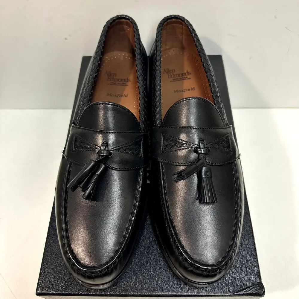 NWOT Allen Edmonds Maxfield Handsewn Tassel Loafer Moccasin Black USA 11 Wide E